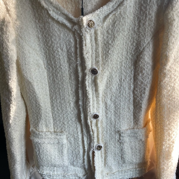 Jacket short tweed beige size small - Picture 2 of 2